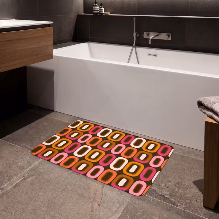 Modern - Retro - Kleurrijk Badmat middel 997 -sfeer3