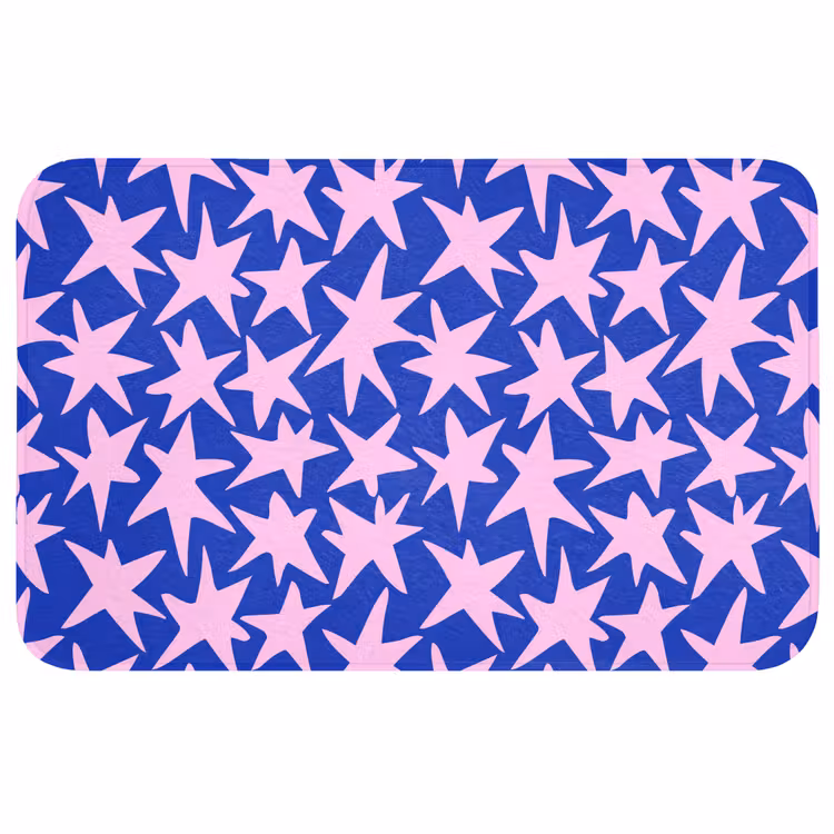 Modern - Sterren - Blauw Badmat middel 997 -3d