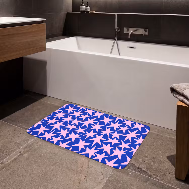 Modern - Sterren - Blauw Badmat middel 997 -sfeer3