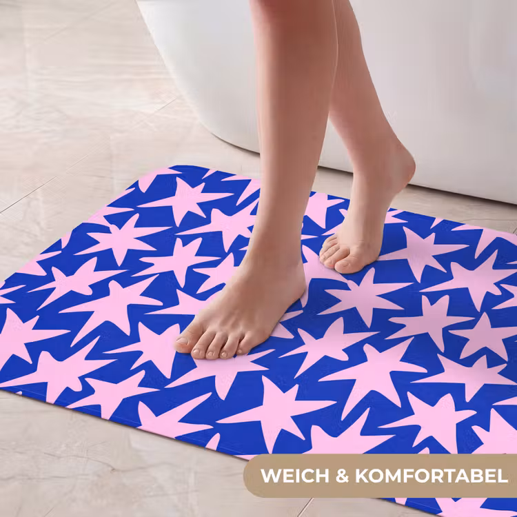 Modern - Sterren - Blauw Badmat middel 997 -USP_ZachtDE