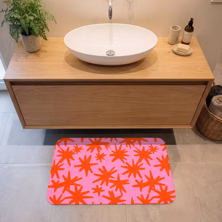 Modern - Sterren - Roze Badmat middel 997 -sfeer1