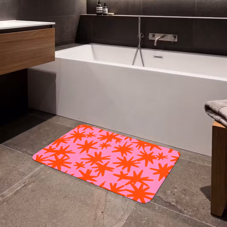 Modern - Sterren - Roze Badmat middel 997 -sfeer3