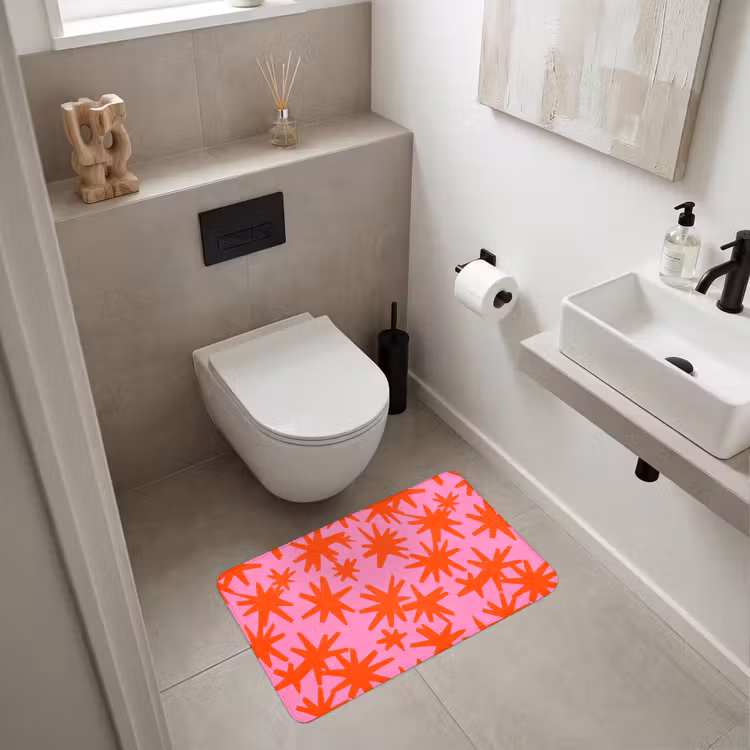 Modern - Sterren - Roze Badmat middel 997 -sfeer4