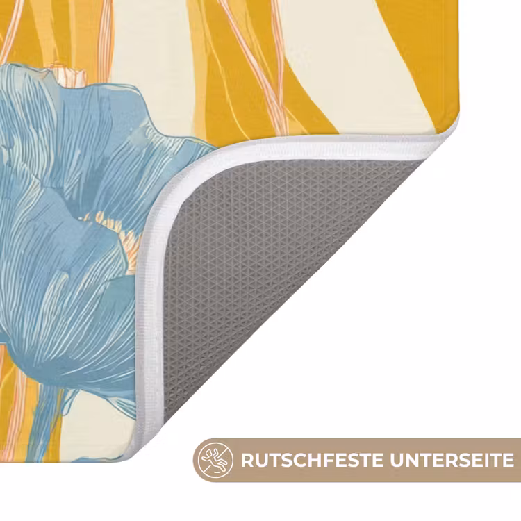 Papavers - Botanisch - Blauw Badmat middel 997 -USP_AntislipDE