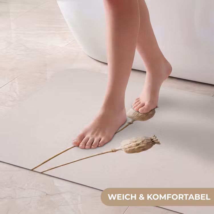 Papaverbollen - Droogbloemen - Minimalistisch - Beige - Rustig Badmat middel -USP_ZachtDE