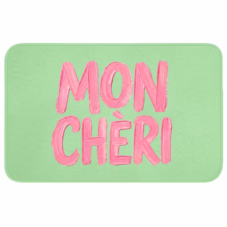Mon cheri - Groen - Roze Badmat middel -3d