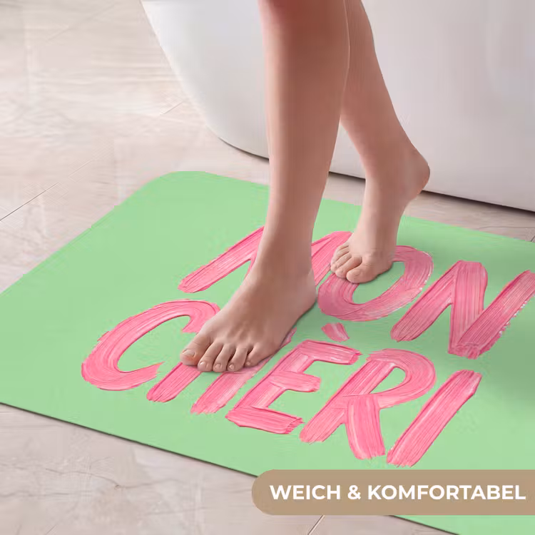 Mon cheri - Groen - Roze Badmat middel -USP_ZachtDE