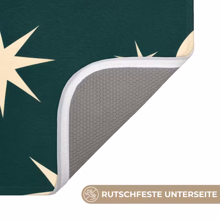 Manen - Sterren - Groen Badmat middel 997 -USP_AntislipDE