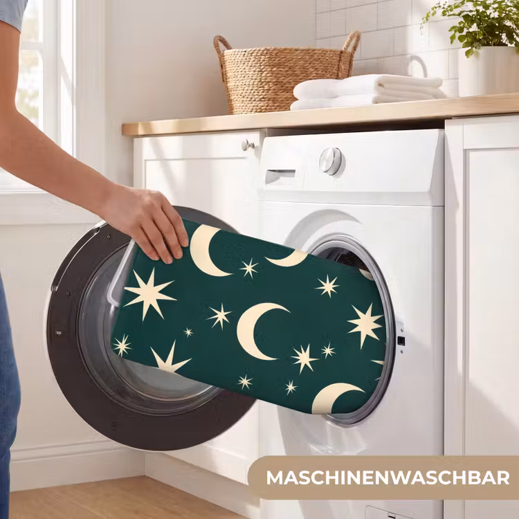 Manen - Sterren - Groen Badmat middel 997 -USP_WasbaarDE