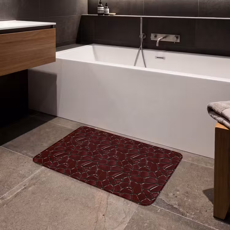 Mozaïek - Tegel - Bordeauxrood Badmat middel 997 -sfeer3