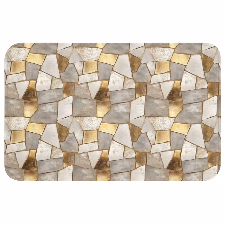 Mozaïek - Marmer - Goud Badmat middel 997 -3d