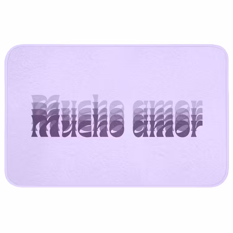 Mucho amor - Paars - Gelaagde letters Badmat middel -3d