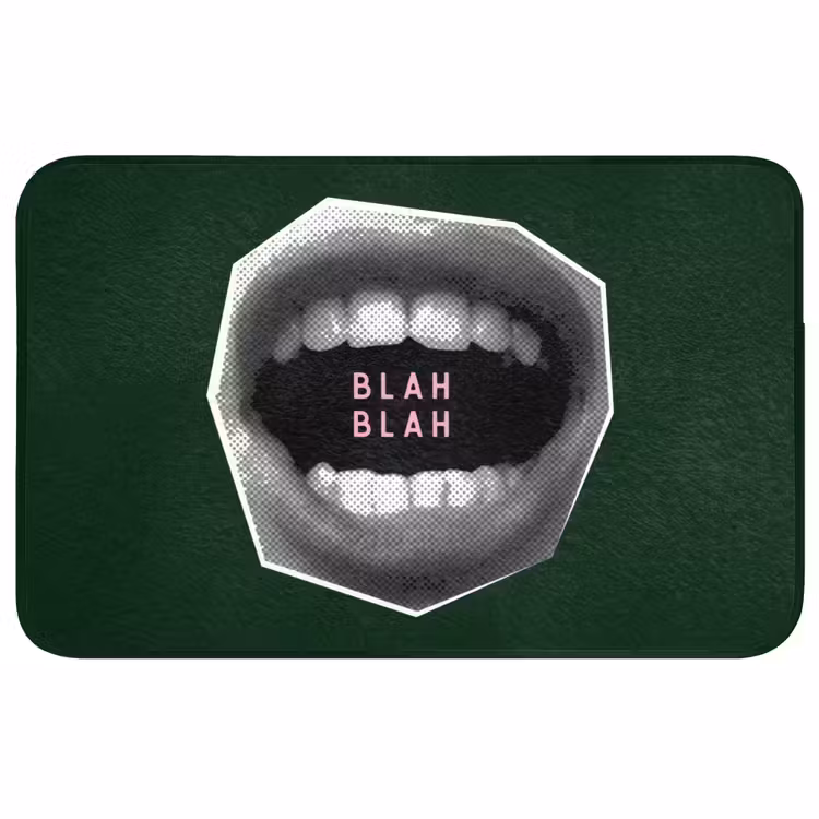 Mond - Groen - Illustratie - BLAH BLAH Badmat middel -3d