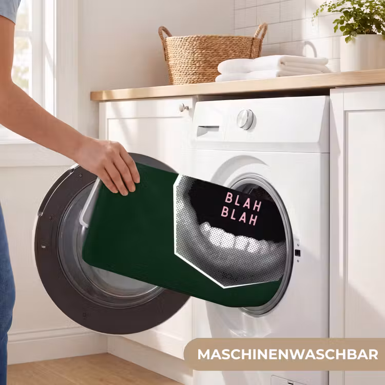 Mond - Groen - Illustratie - BLAH BLAH Badmat middel -USP_WasbaarDE
