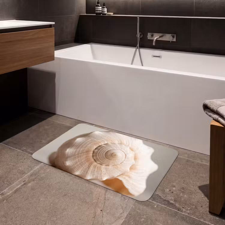 Schelp - Detail - Beige Badmat middel -sfeer3