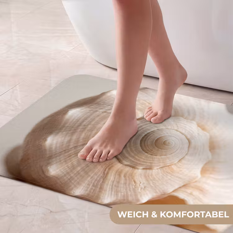 Schelp - Detail - Beige Badmat middel -USP_ZachtDE