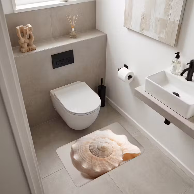 Schelp - Detail - Beige Badmat middel -sfeer4