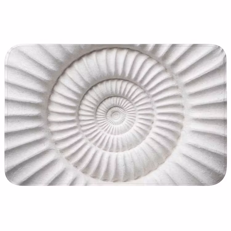 Schelp - Spiraal - Wit Badmat middel -3d