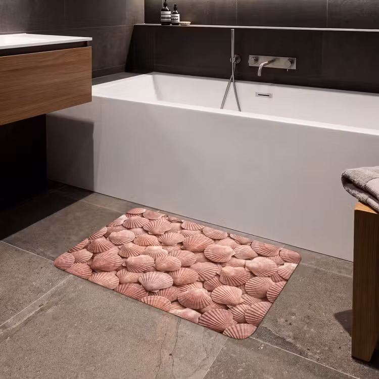 Schelpen - Patroon - Roze Badmat middel -sfeer3