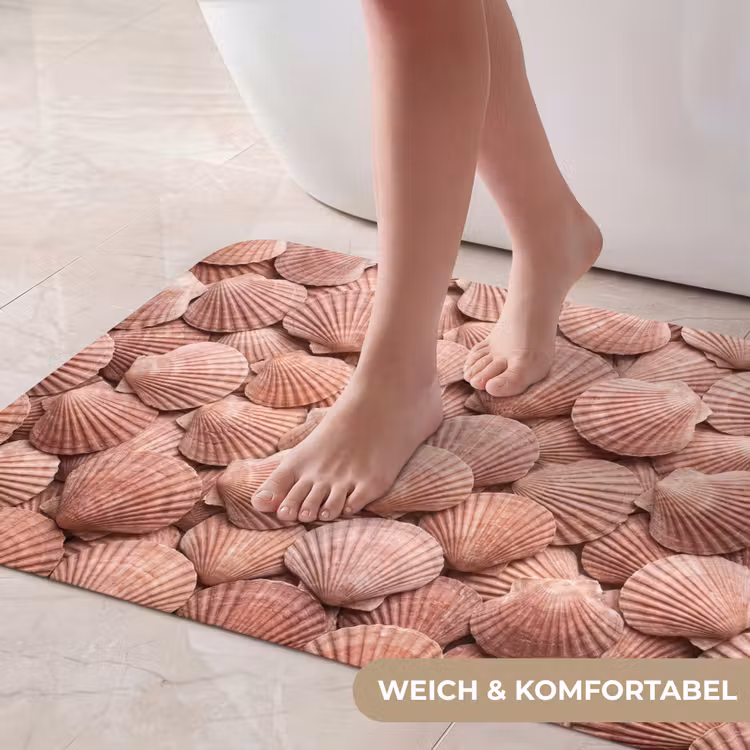 Schelpen - Patroon - Roze Badmat middel -USP_ZachtDE