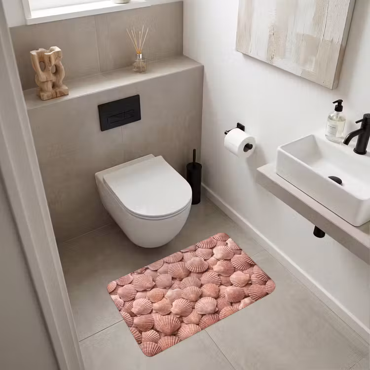 Schelpen - Patroon - Roze Badmat middel -sfeer4