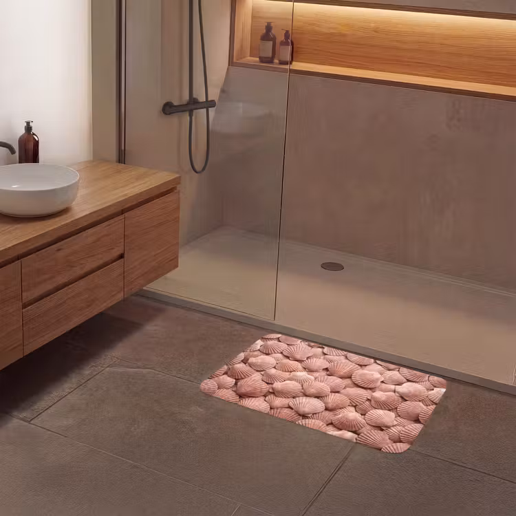 Schelpen - Patroon - Roze Badmat middel -sfeer2
