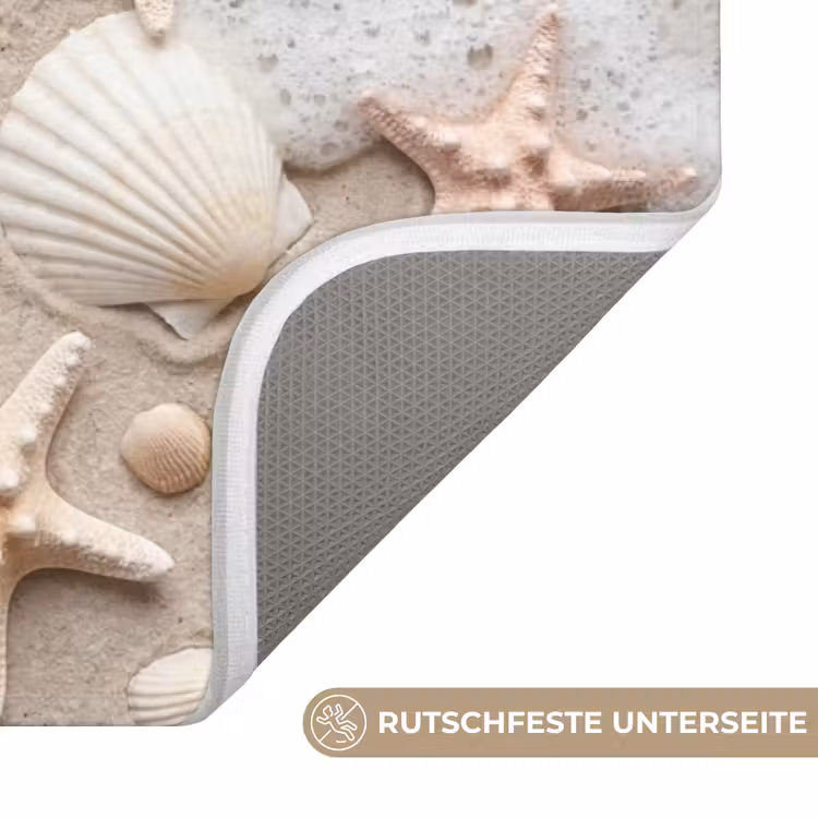 Schelpen - Zeesterren - Strand Badmat middel -USP_AntislipDE