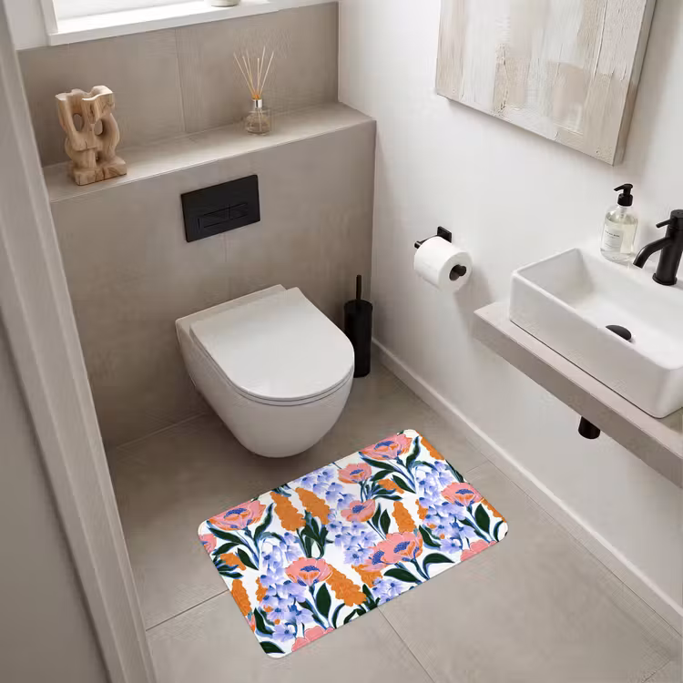 Patroon - Aquarel - Kleurrijk Badmat middel 997 -sfeer4