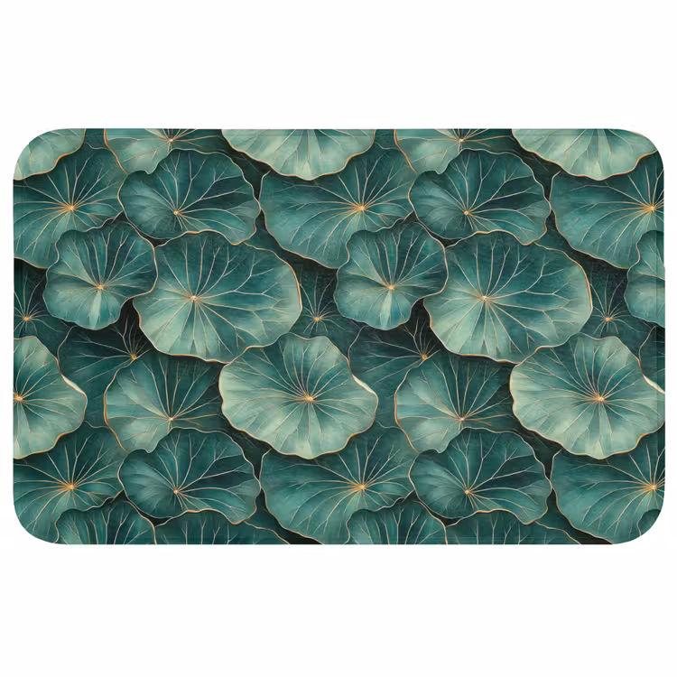 Patroon - Bladeren - Groen Badmat middel 997 -3d