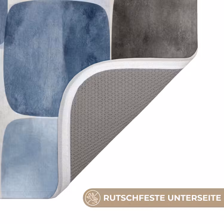 Patroon - Blauw - Vierkanten Badmat middel -USP_AntislipDE