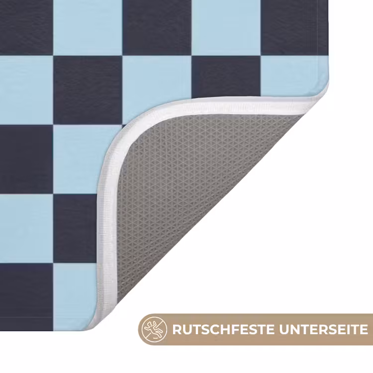 Patroon - Geblok - Blauw - Slow down you're doing fine Badmat middel -USP_AntislipDE