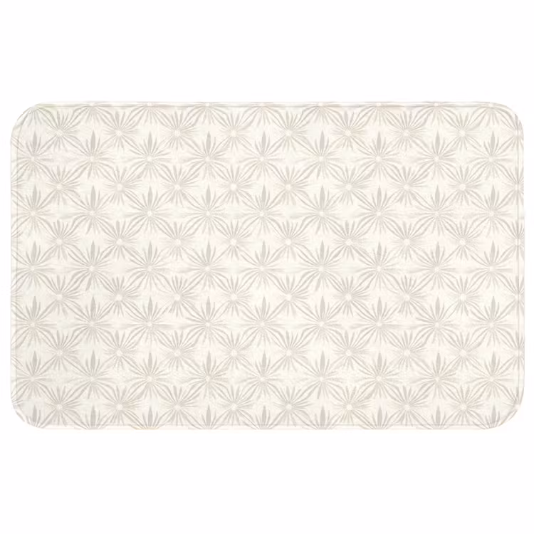 Patroon - Bloemen - Beige Badmat middel 997 -3d
