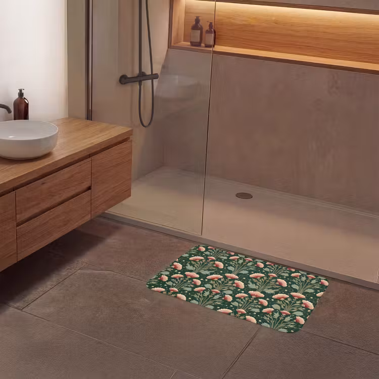 Patroon - Botanisch - Kleurrijk Badmat middel 997 -sfeer2