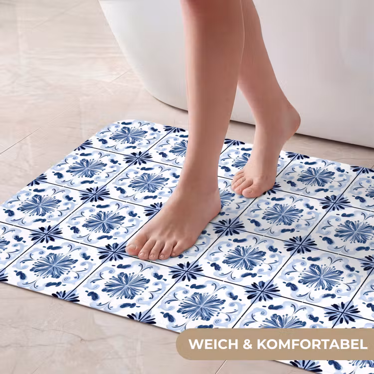 Patroon - Tegel - Blauw Badmat middel 997 -USP_ZachtDE