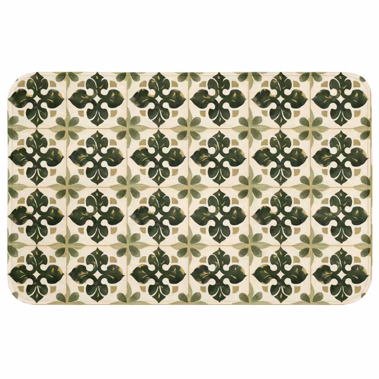 Patroon - Tegel - Groen Badmat middel 997 -3d