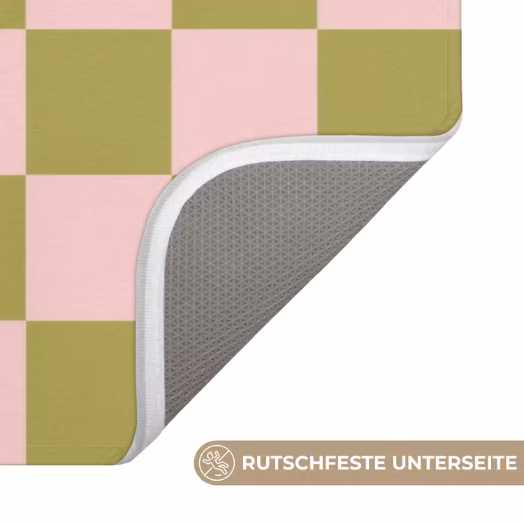 Patroon - Geblokt - Olijfgroen - Amore Badmat middel -USP_AntislipDE