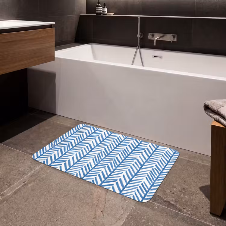 Patroon - Streep - Blauw Badmat middel 997 -sfeer3