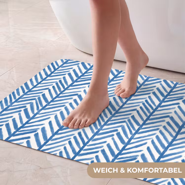 Patroon - Streep - Blauw Badmat middel 997 -USP_ZachtDE