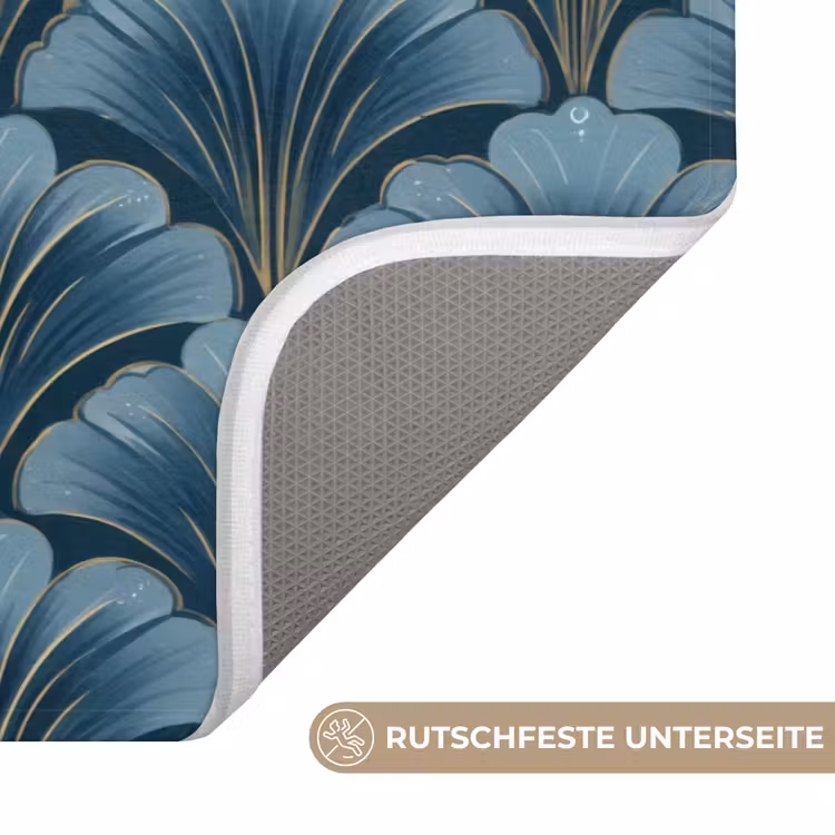 Patroon - Ginkgoblad - Blauw Badmat middel 997 -USP_AntislipDE