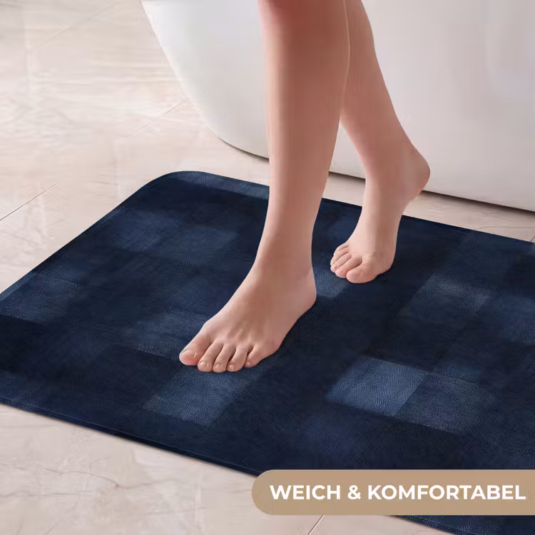 Patroon - Ruit - Marineblauw Badmat middel 997 -USP_ZachtDE