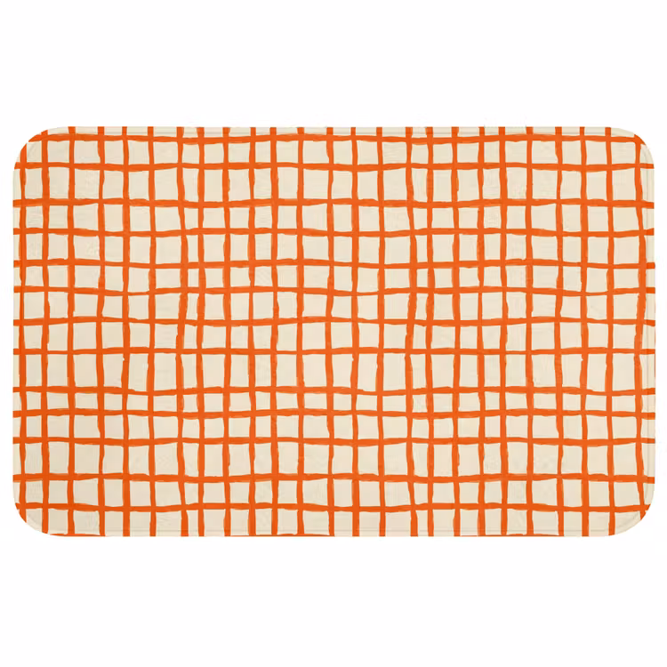 Patroon - Lijnen - Oranje Badmat middel 997 -3d