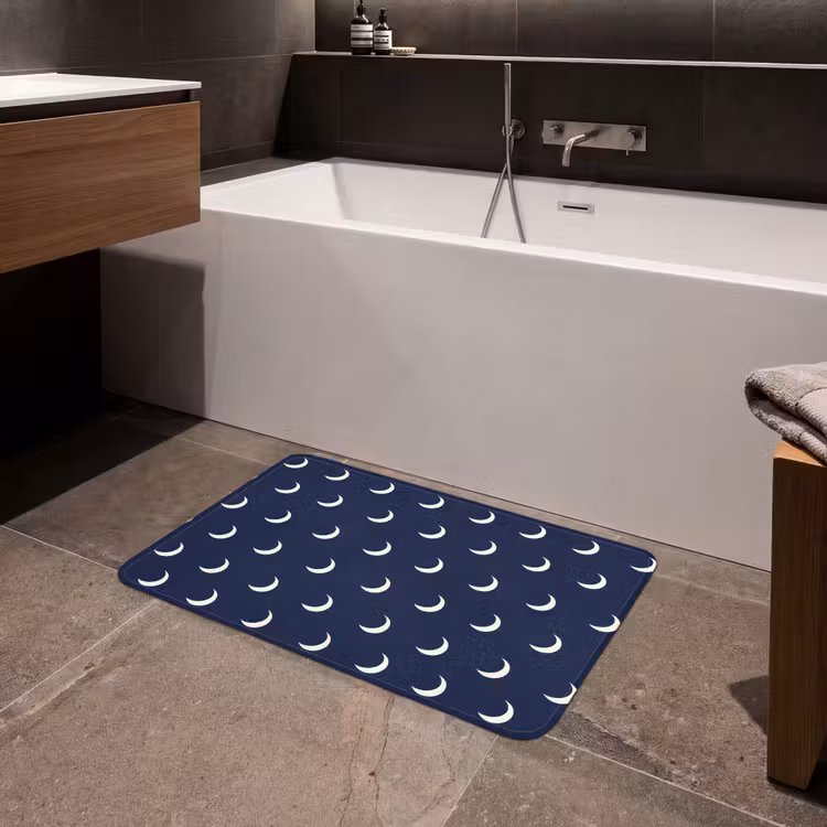 Patroon - Manen - Blauw Badmat middel 997 -sfeer3
