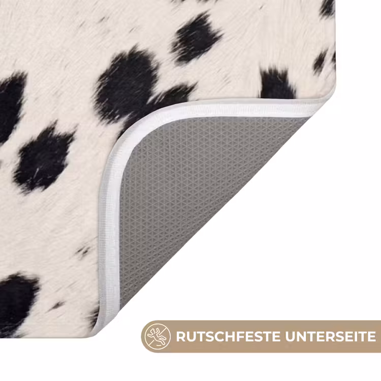 Patroon - Vacht - Zwart - Wit Badmat middel -USP_AntislipDE