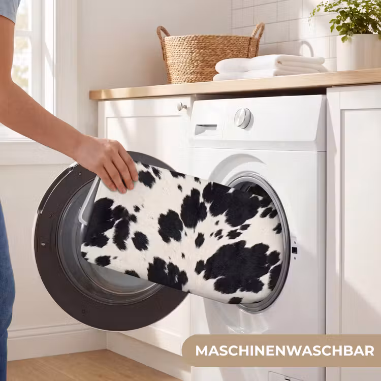 Patroon - Vacht - Zwart - Wit Badmat middel -USP_WasbaarDE