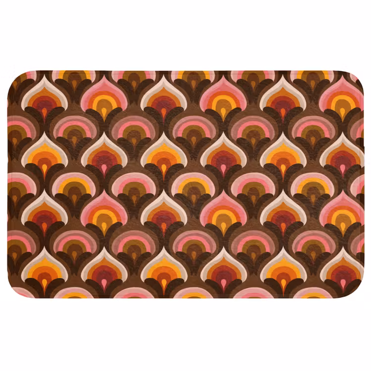 Patroon - Retro - Kleurrijk Badmat middel 997 -3d