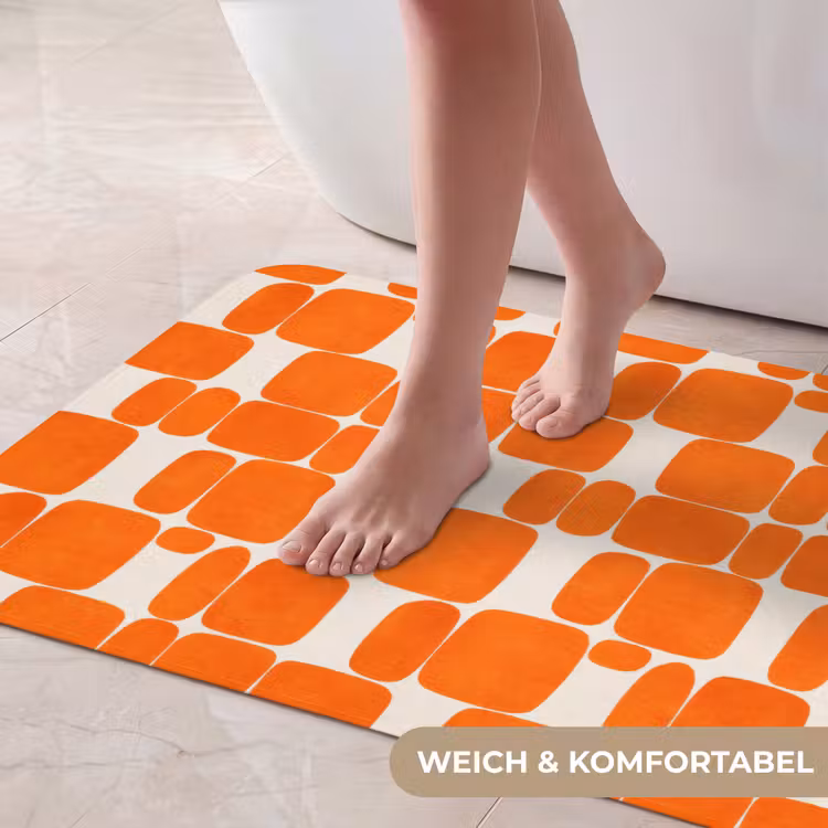 Patroon - Retro - Oranje Badmat middel 997 -USP_ZachtDE