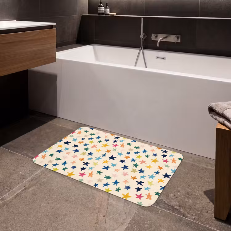 Patroon - Sterren - Kleurrijk Badmat middel 997 -sfeer3