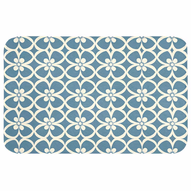 Patroon - Symmetrisch - Blauw Badmat middel 997 -3d