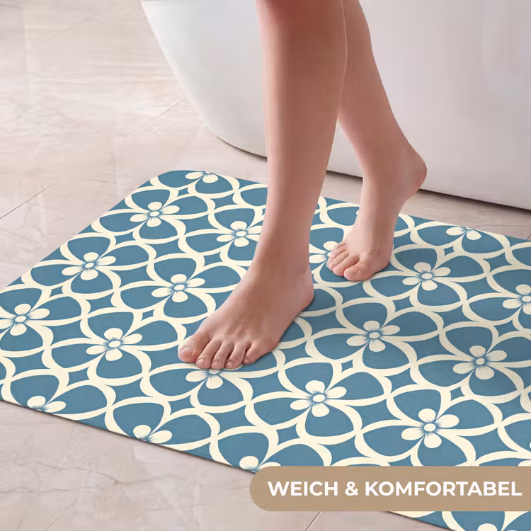 Patroon - Symmetrisch - Blauw Badmat middel 997 -USP_ZachtDE