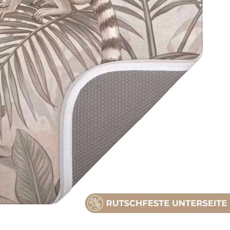 Natuur - Jungle - Ringstaartmaki - Bruin Badmat middel -USP_AntislipDE
